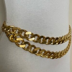 Women's CHUNKY Gold-Tone CHAIN Drape Front BELT